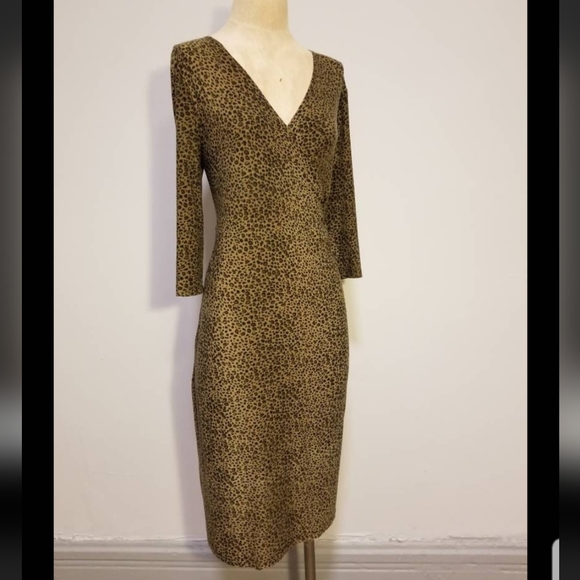 AGB BYER CALIFORNIA DRESS VINTAGE SEXY 90S ANIMAL PRINT CHEETAH LEOPARD STRETCH - Picture 2 of 7